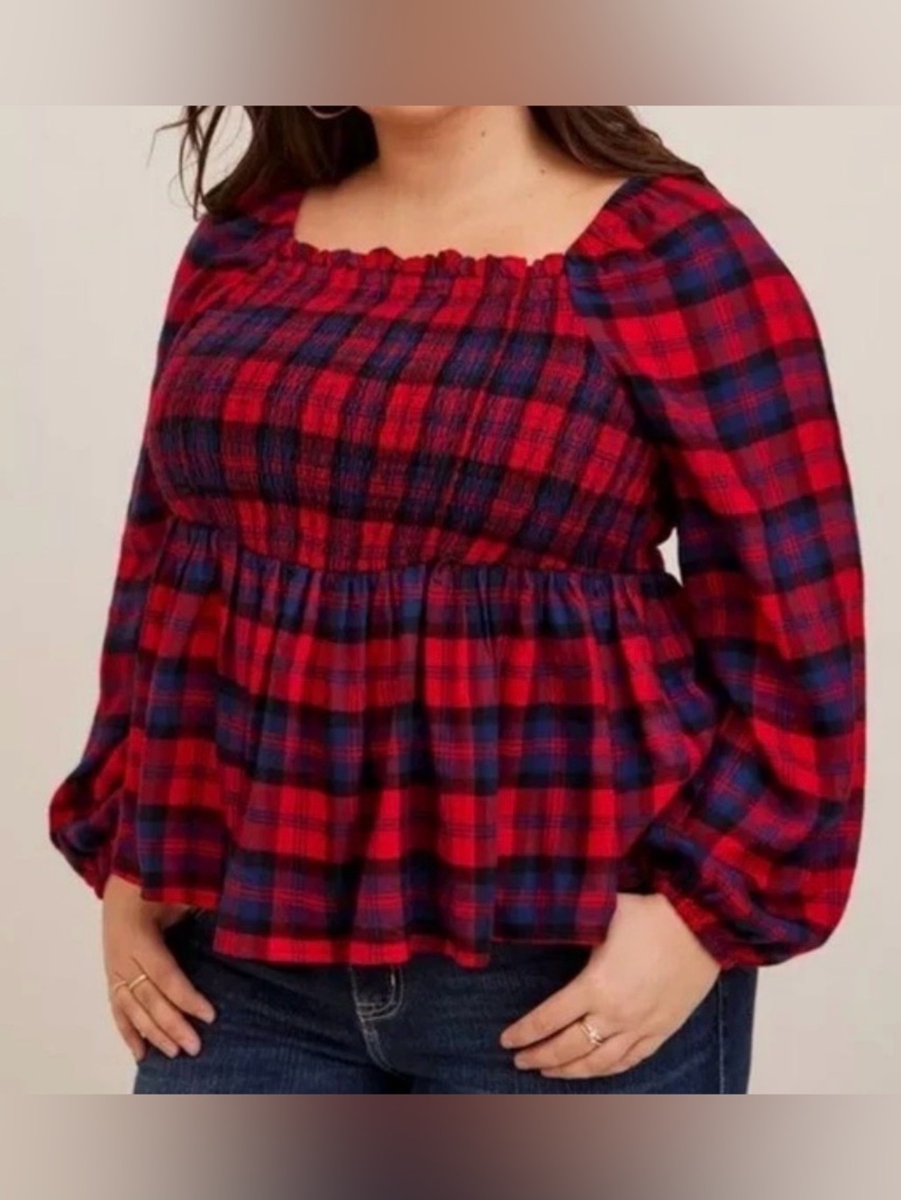 Torrid Smocked Peasant Top Size 3 Western Boho Cottagecore Romantic Flowy Blouse